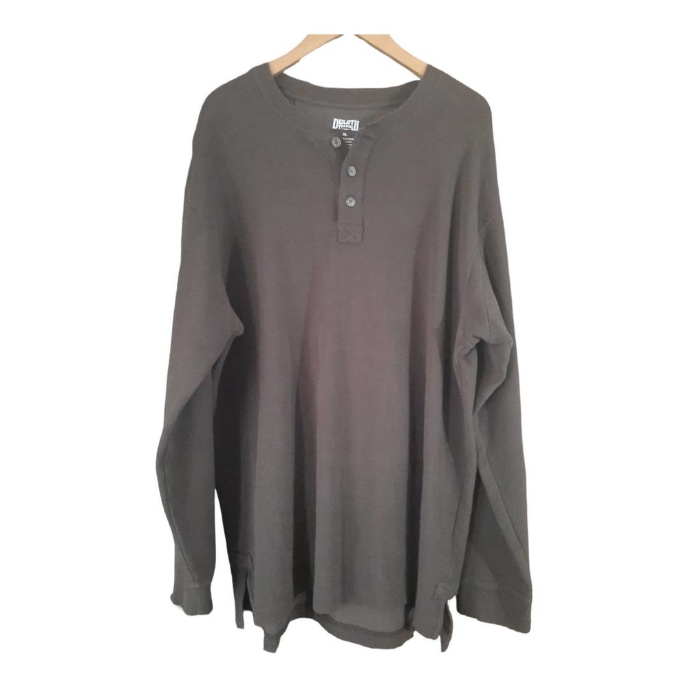 Duluth Trading Co Mens Brown Thermal Button Long Sleeve Shirt Size XL